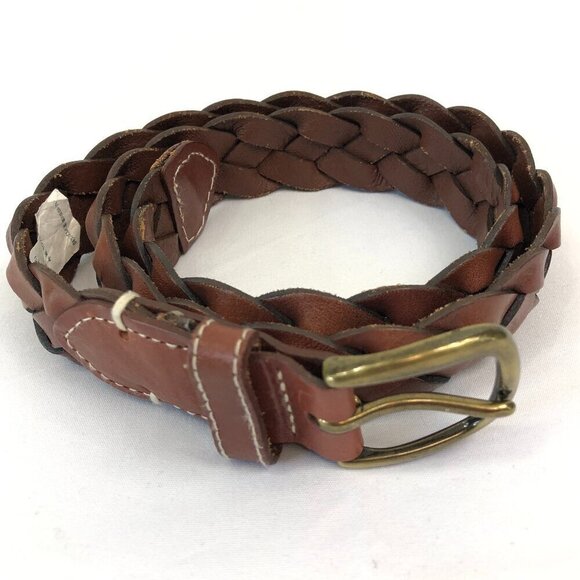 Lands' End Brown Woven Belt Size Medium - Picture 1 of 6